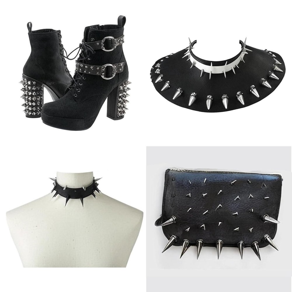 Creative 50PCS Silver Cone Spikes DIY Metallic Studs 10mm x 25mm for Leatherwork