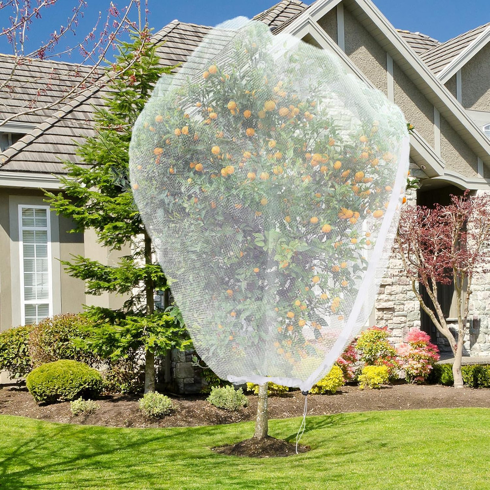 Large Fruit Tree Netting 2PCS 8 x 8FT with Drawstring and Zipper