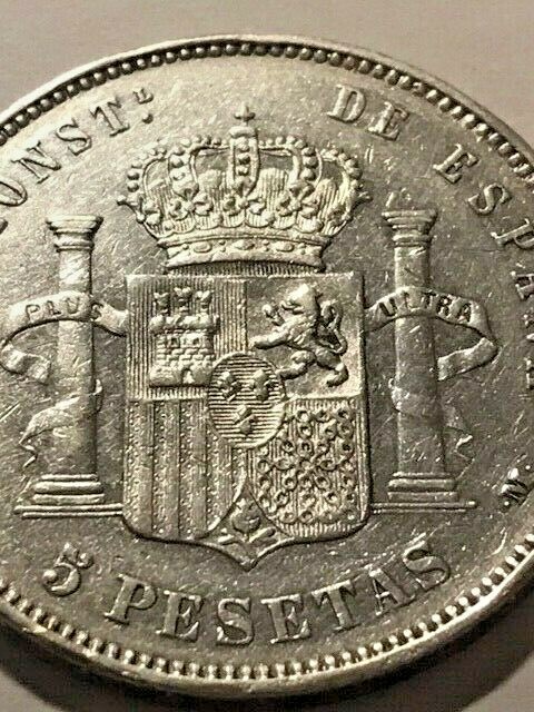 1888 MPM Spain 5 Pesetas XF #6031