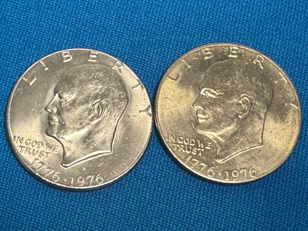 2, "Ike Silver Dollars" Bicentennial, Eisenhower Type 1 and Type 2