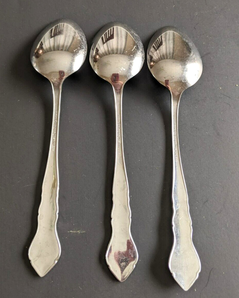 Reed Barton Burnished Carriage 3 Stainless Serving Spoon Rebacraft Flatware 8.2"