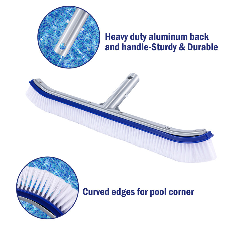 18" PRO BRUSH Extra-Wide Nylon Pool Brush Designed for Use with Vinyl Lined Pool