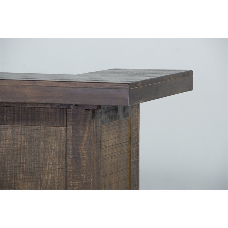 Pemberly Row Cherry Finish 80" Transitional Wood Gorgeous Bar Unit