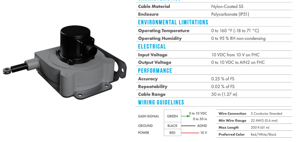 Critical Room Control VSS-50 Vertical Sash Sensor