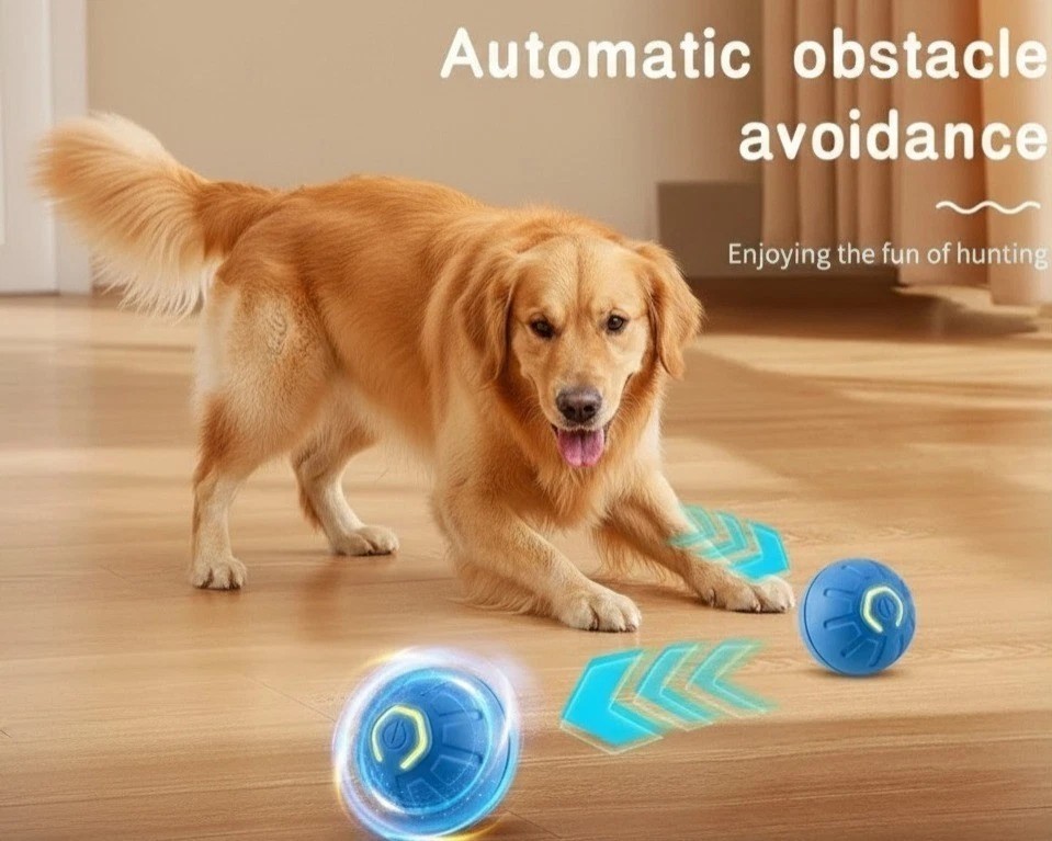 Smart Interactive Dog Toy Ball – USB Electronic Automatic Moving & Bouncing Pet.