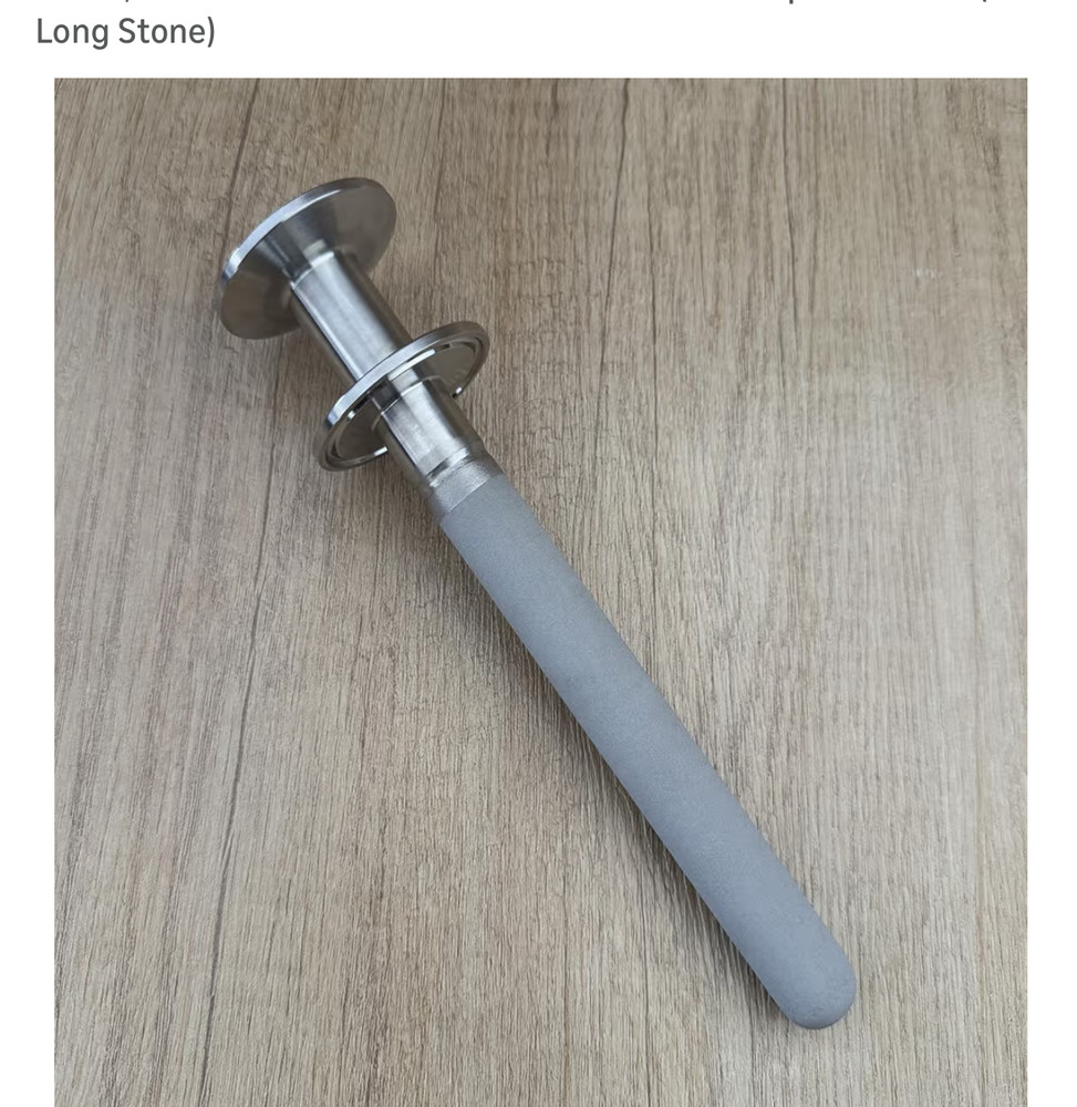 1.5" Tri Clamp x 1.5" TC Ferrule Diffusion Stone Carbonation Stone 8"