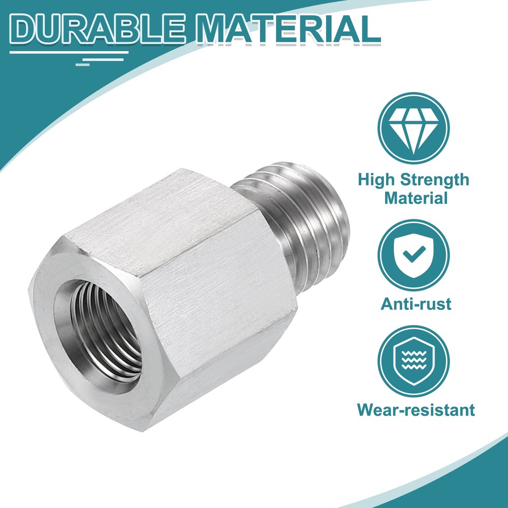 Pipe Fitting Reducing Adapter, M12 x 1/8" NPT Reducer Connector, Silver
