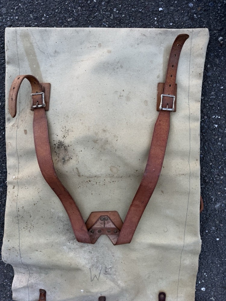 Vintage DULUTH PACK Canoe Bag Backpack Canvas & Leather Lettering Unbranded