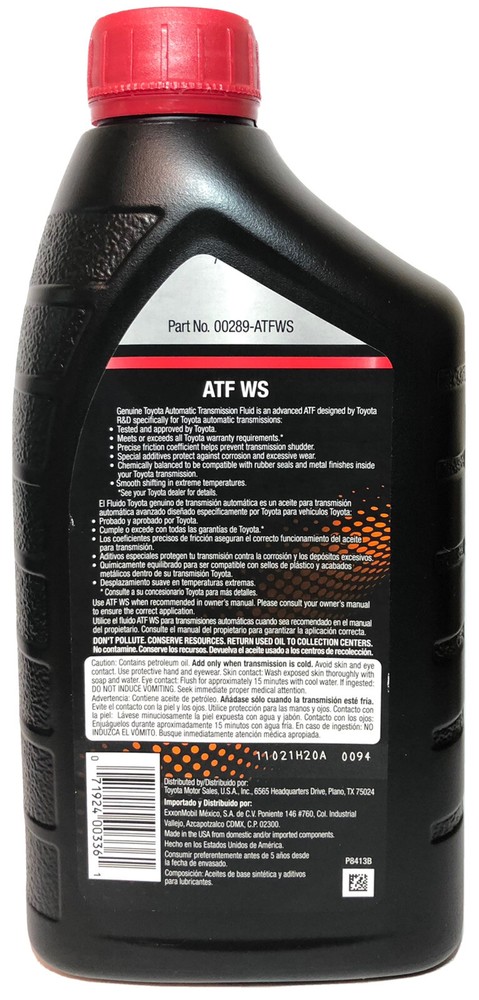 TOYOTA Automatic Transmission Fluid ATF WS