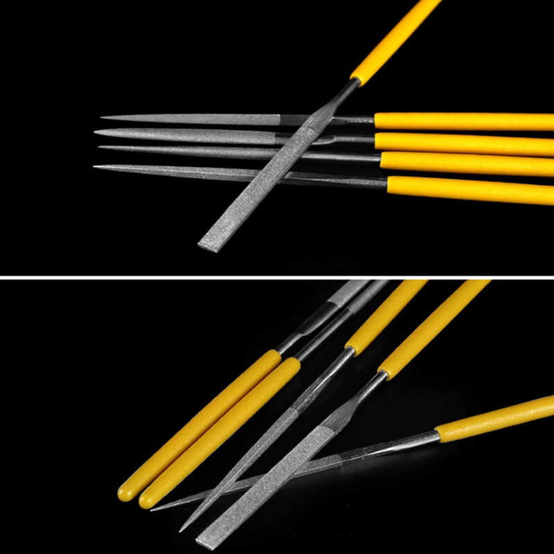 3/4mm Dia Second Cut Round/Flat/Triangular Diamond Needle File 120/400/600 Grit