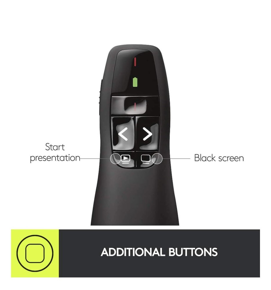 Logitech R400 Laser Presentation Remote - Black