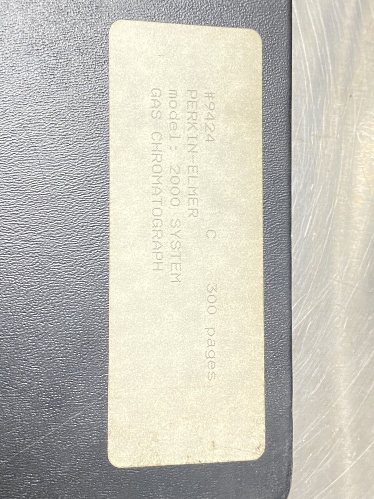 Perkin Elmer PE 2000 Gas Chromatograph - Users Guide / Instructions Manual