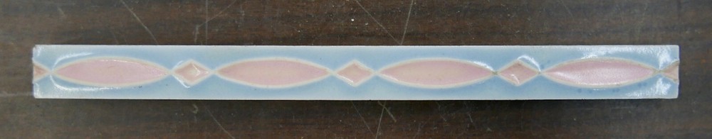 Vintage Tile Liner Pink on Blue Fish Pattern
