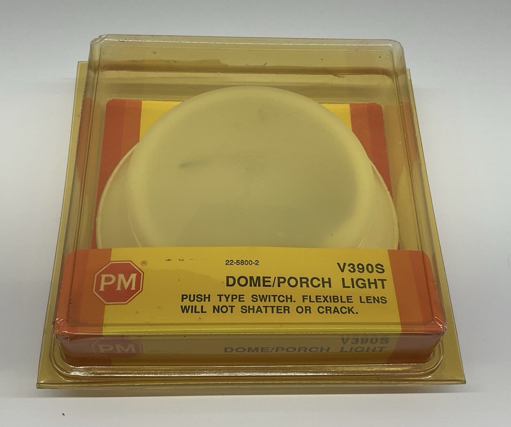PM V390S Dome Porch Light with Push Switch, 12V