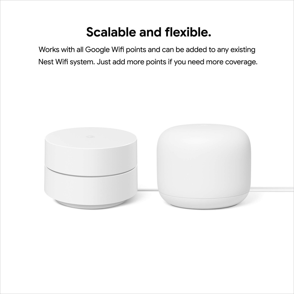Google Wifi - AC1200 - Mesh WiFi System - Wifi Router - 4500 Sq Ft Coverage - 3