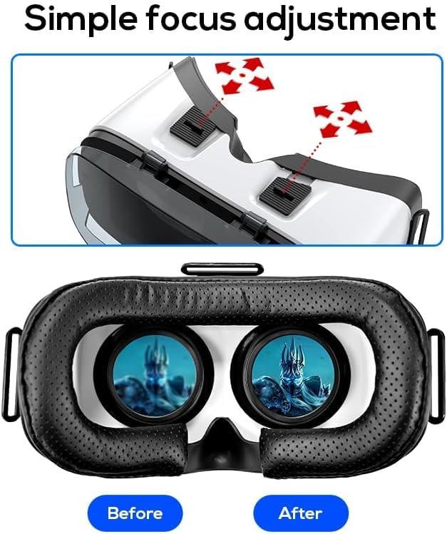 VR Headset for Phone with Controller, Compatible with Black with controller