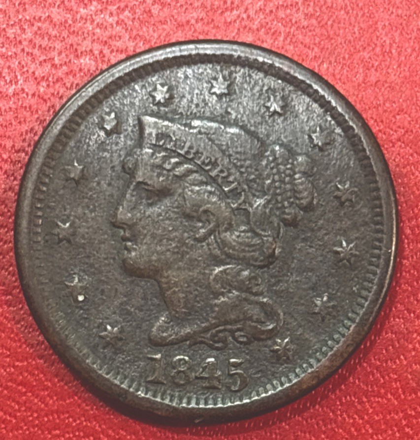 1845 Large Cent (VF) Very Fine Condition! ENN Coins