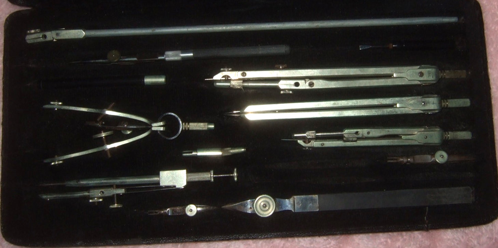 Vintage Drafting Set Berlin Germany Original Case
