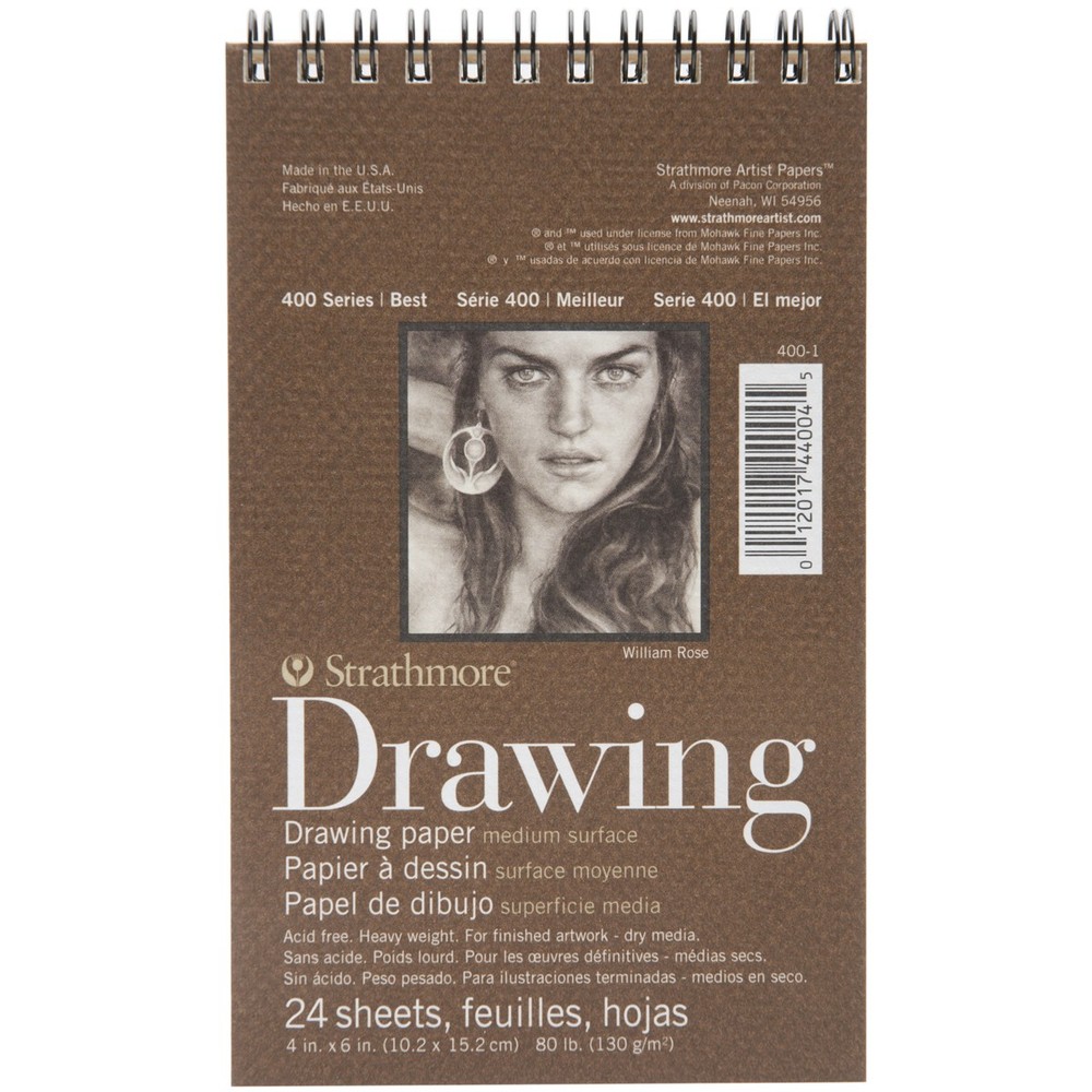 Strathmore Medium Drawing Spiral Paper Pad 4"X6"-24 Sheets