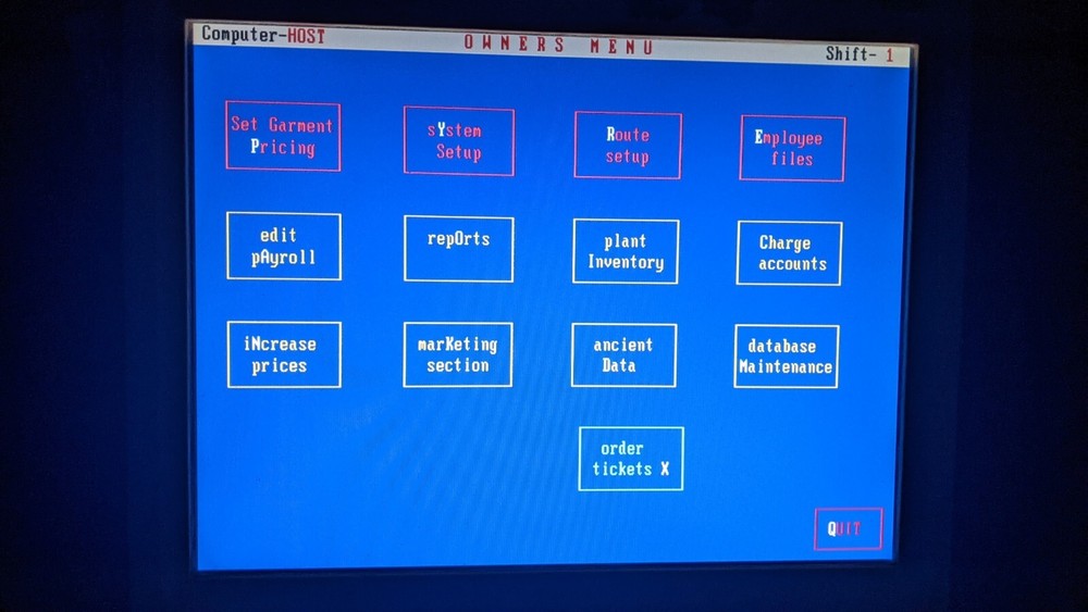 Custom Computer System for Dry Cleaners and Laundry (HOST Terminal)
