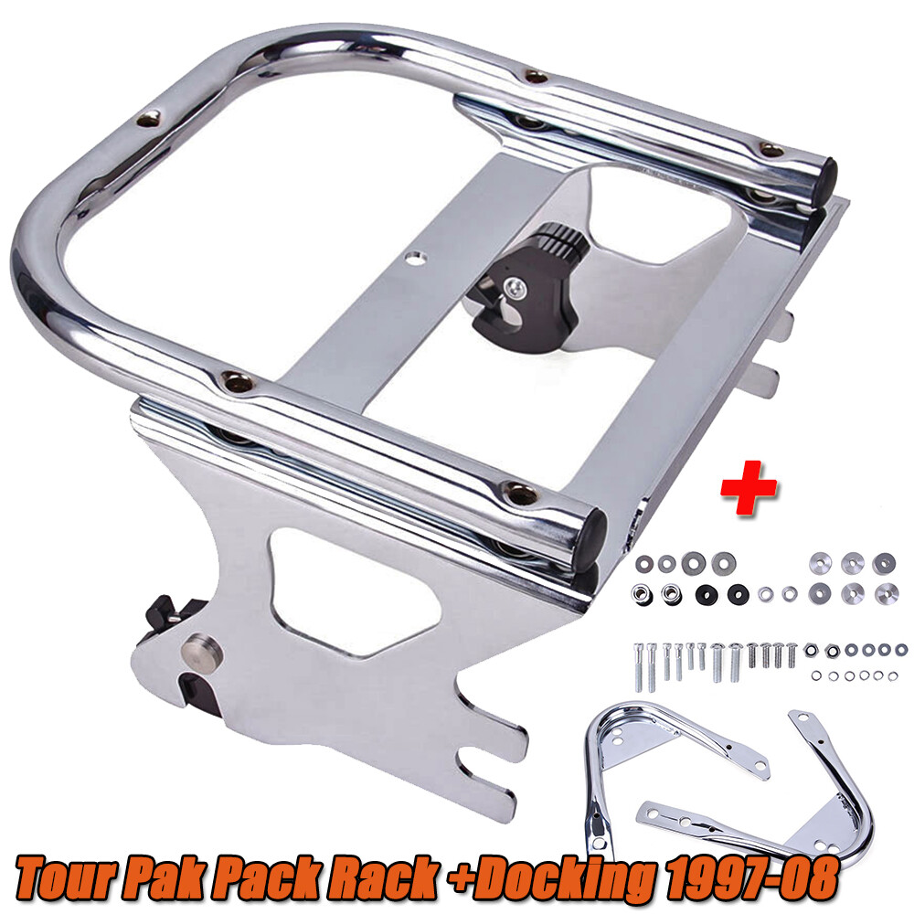 Two-up Tour Pak Pack Mount Rack / Docking Hardware Kit For Harley Touring 97-08