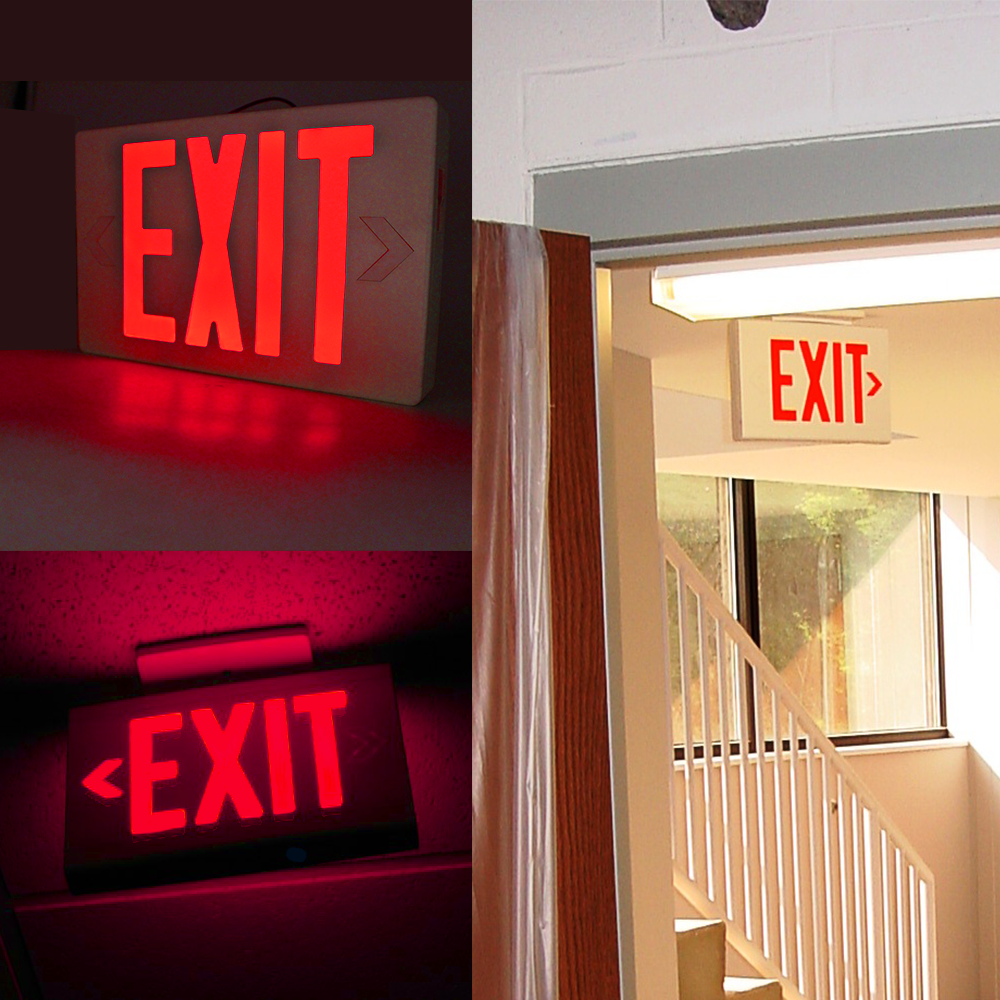 6-Pack Red LED Exit Sign, UL-Listed Emergency Light, AC 120V/277V
