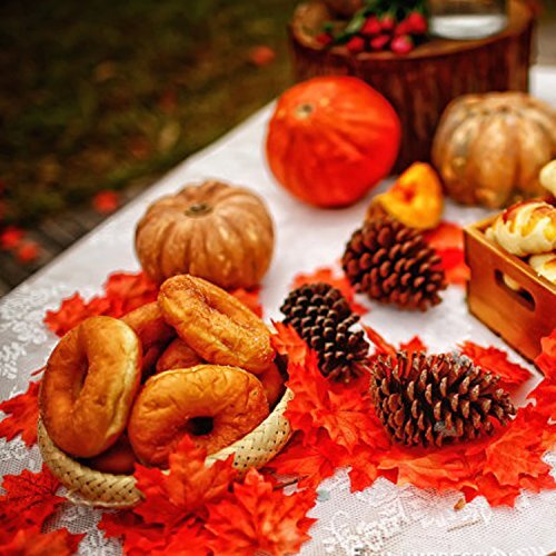 300 Pieces Artificial Autumn Maple Leaves Mixed Fall Colored Leaf for