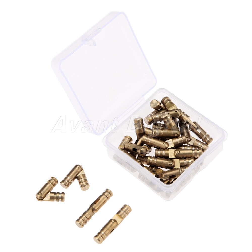 40PCS Brass Barrel Hinges Invisible Hinge Concealed Jewelry Box Cabinet Hinge