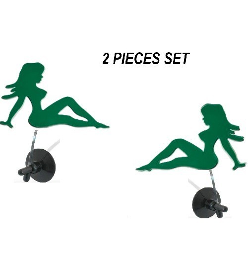2 PIECES SET Plastic GREEN Waving Lady Premium Quality