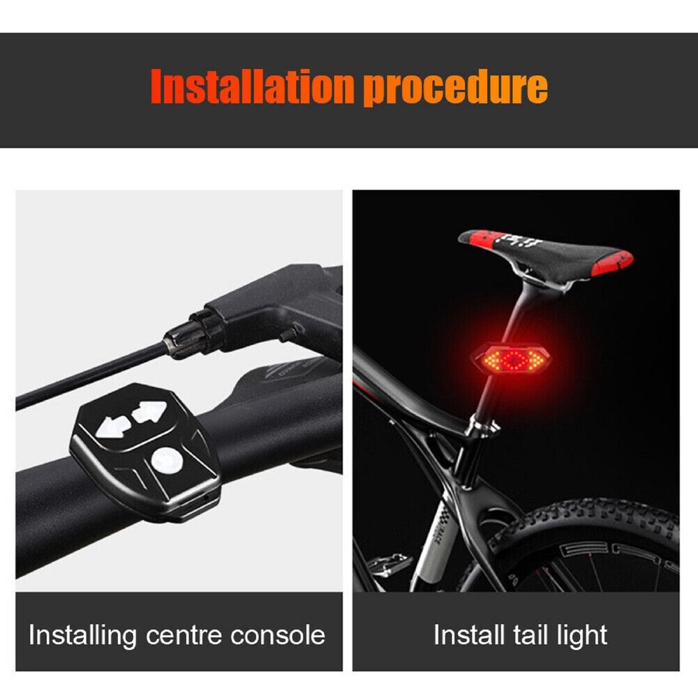 Wireless Bicycle Alarm Rear Tail Light IPX4 Waterproof Remote Control USB