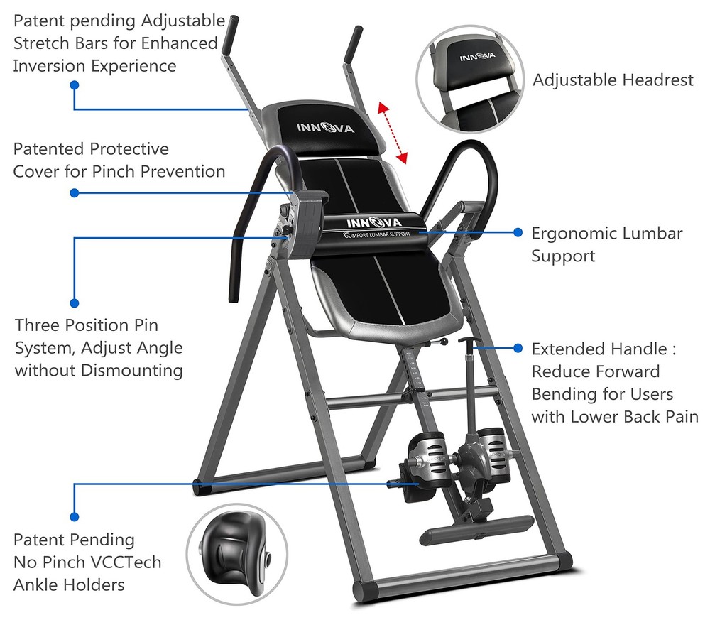Innova Inversion Table with Stretch Bars for Optimal Slope Inversion and Full...
