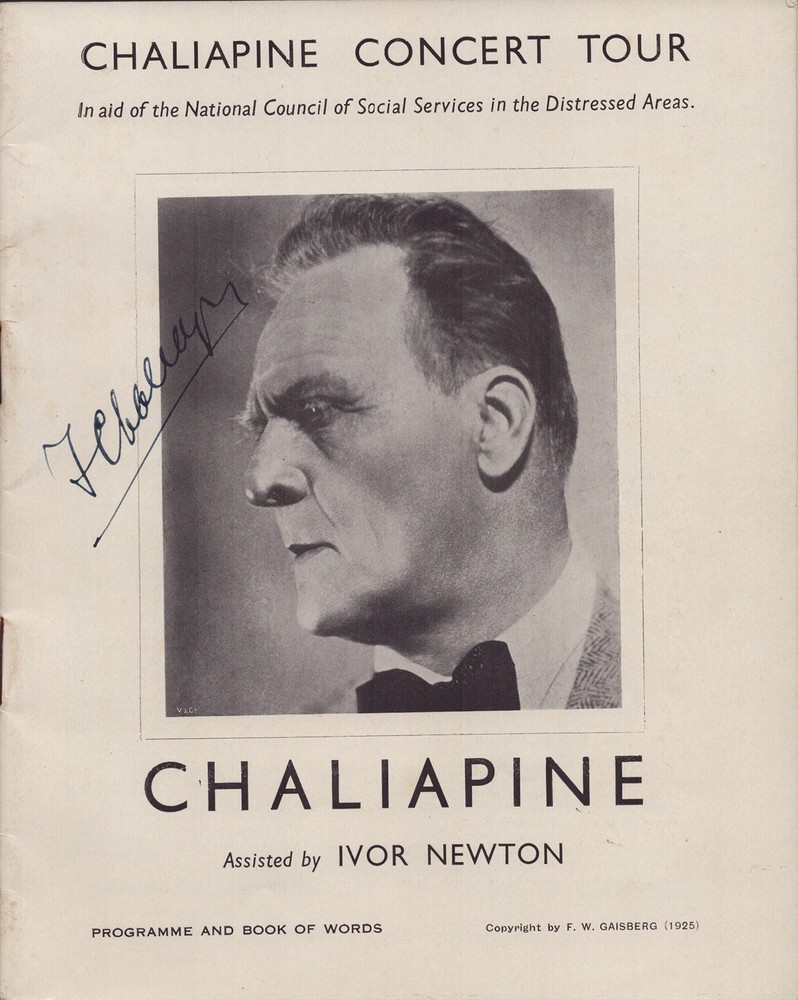 FEODOR IVANOVICH CHALIAPIN - PROGRAM SIGNED