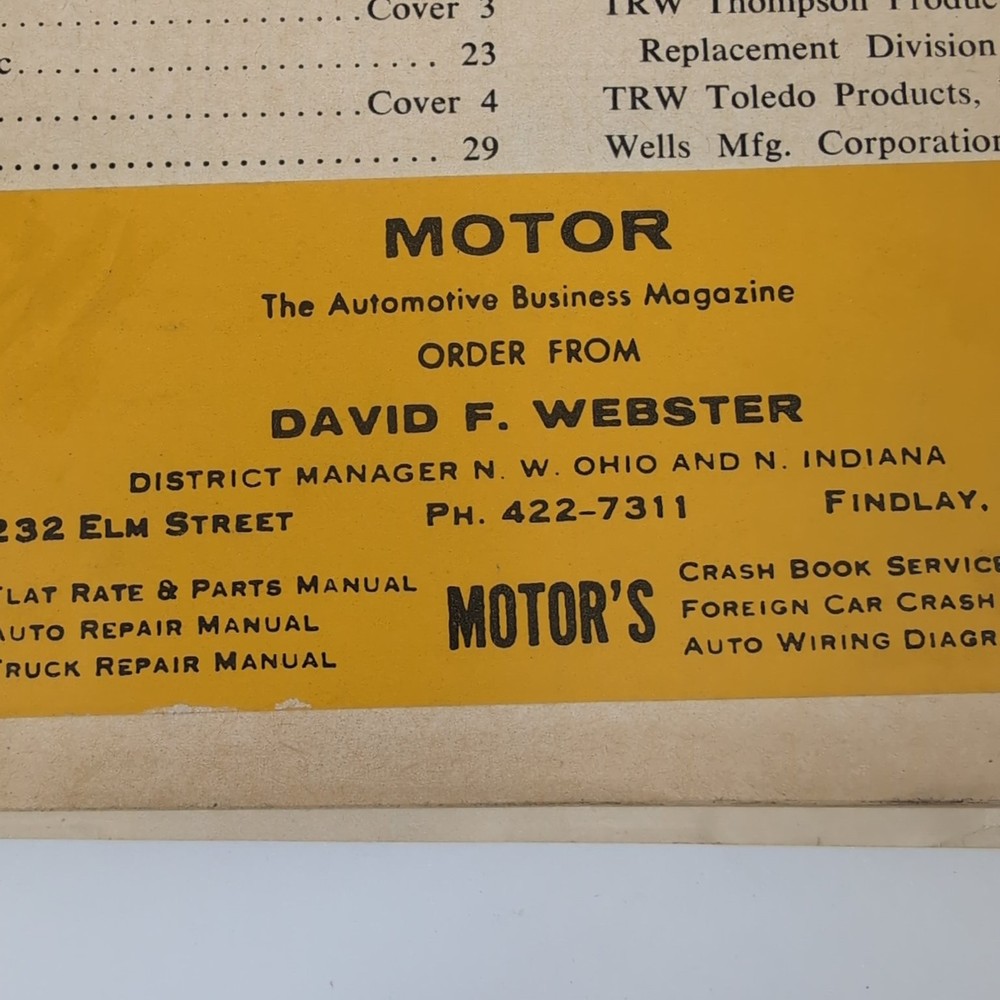 MOTOR'S HANDBOOK 44th Edition Auto Spec Guide 1964