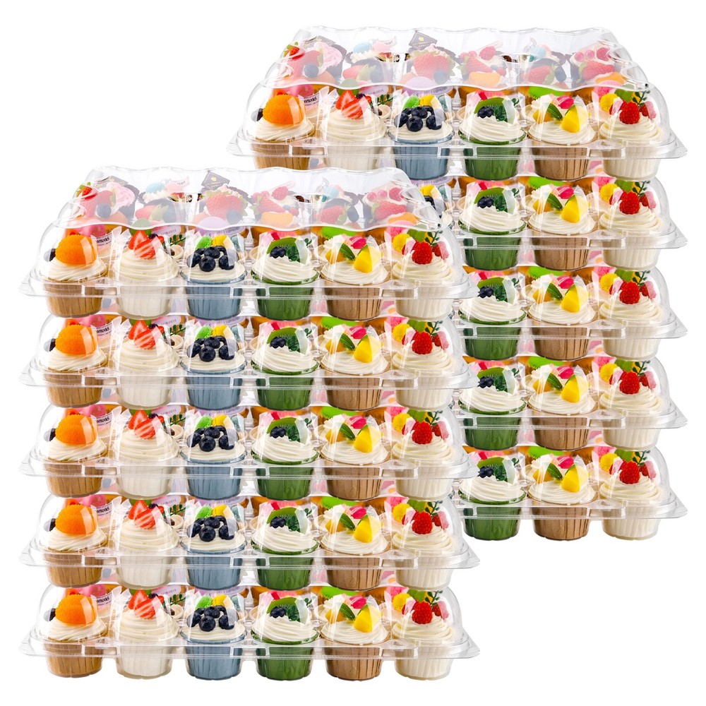 24 Count Cupcake Containers 10 Pack Cupcake Holders With Detachable Tall Dome Li