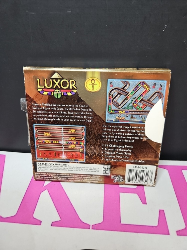 Luxor Mumbo Jumbo Windows Mac Cd-ROM Software PC Video Game Puzzle