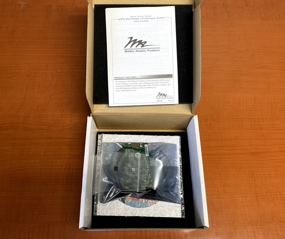 Middle Atlantic Products UPS-IPCARD Network Interface Card New