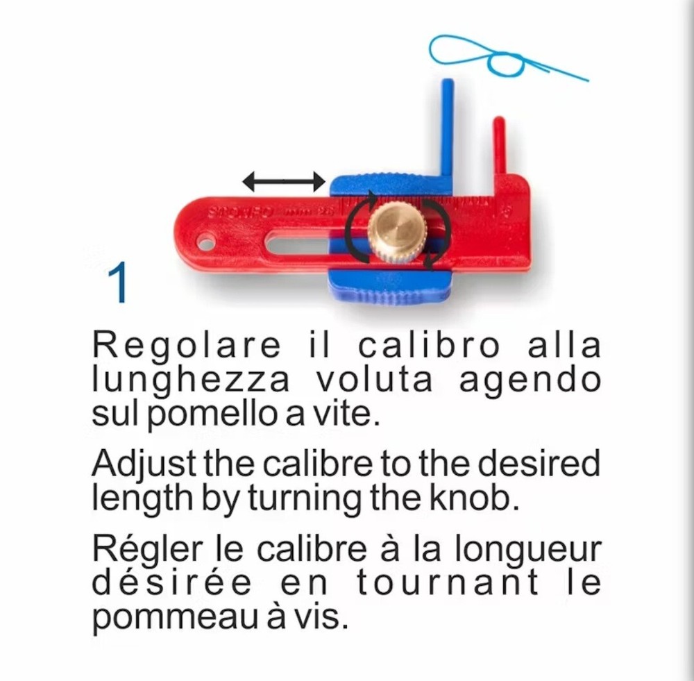 STONFO ADJUSTABLE LOOP TYER. CALIBRATION/TYER TOOL WITH INSTRUCTIONS