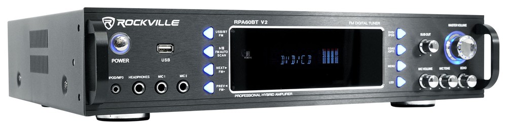 Home Theater Bluetooth Receiver+Equalizer EQ+(2) 8" Black Ceiling Speakers