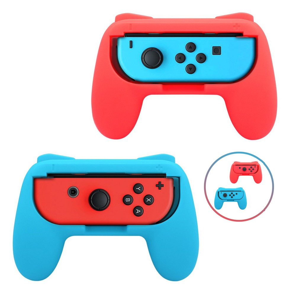 Switch Joy-Con Controller Handle Grip Nintendo Switch (Red/Blue/Black)2PK