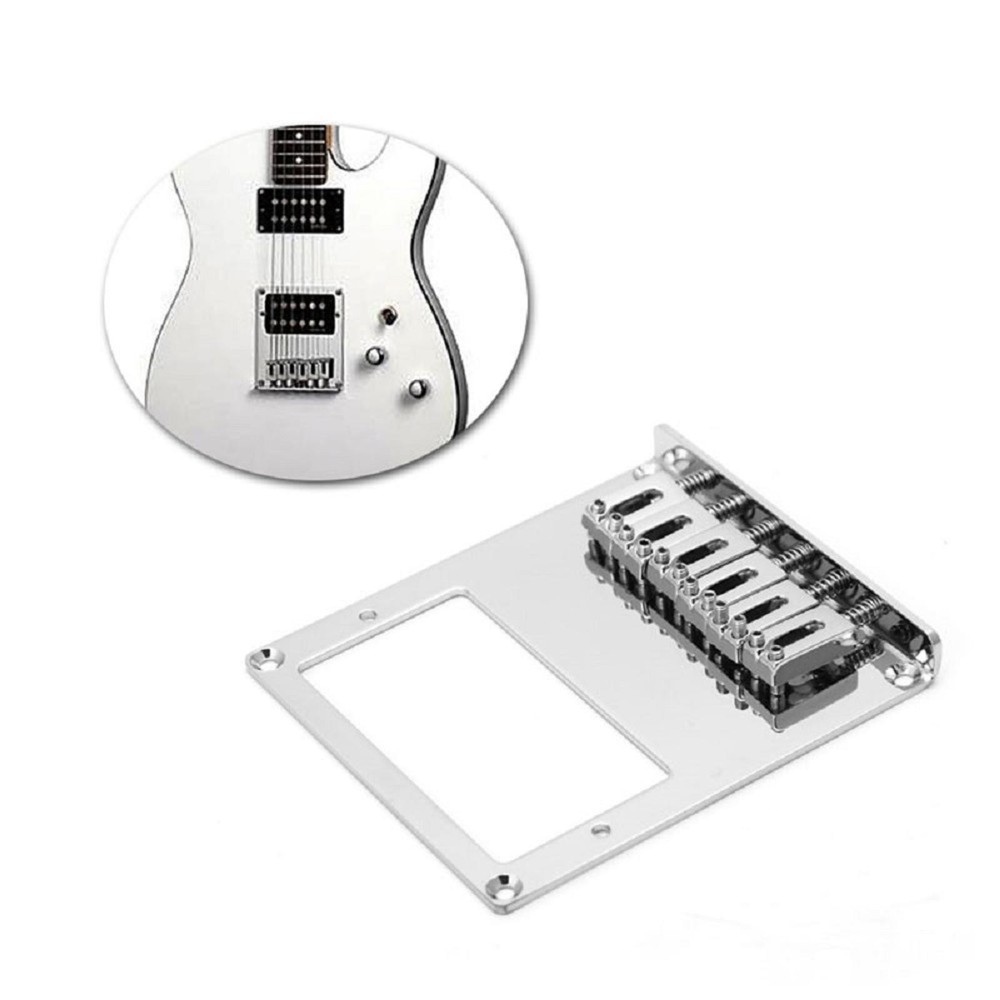 Top-Loading Chrome 6 String Hardtail Guitar Bridge for Tele Telecaster Guitar