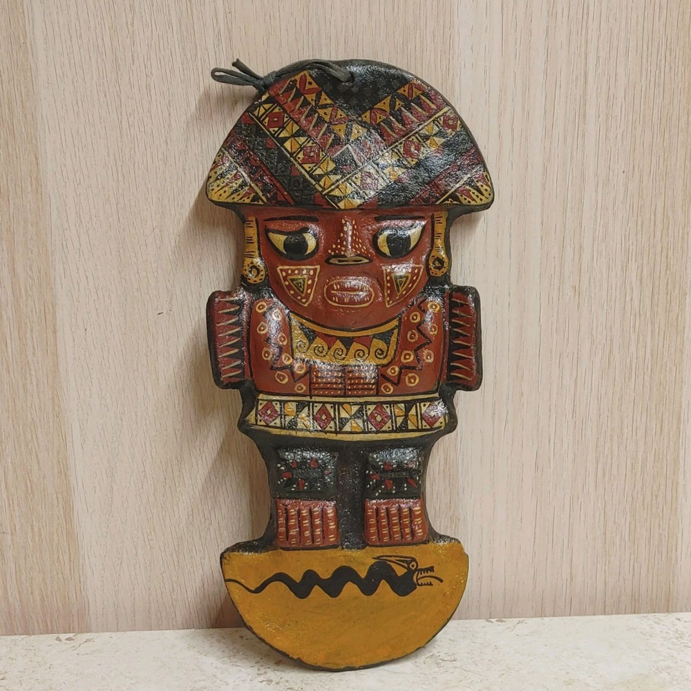 Peruvian Tumi Healing God Wall Decor Hand Painted 11" Flaws