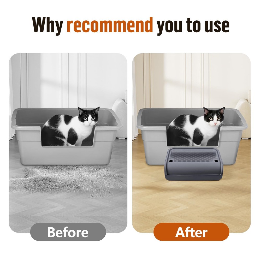 Bartuke Bartuke Cat Litter Box Step, Cat Litter Ramp Mat with Filter Function...