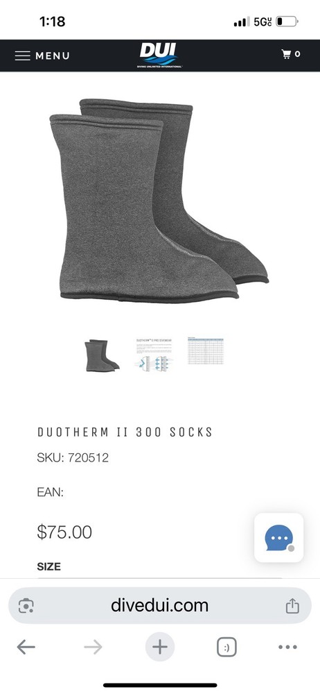 DUI DuoTherm II 300 Socks NWT -Size Medium- MSRP:$75