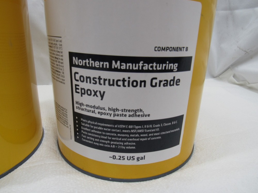 Construction Grade Epoxy paste adhesive Northern MFG 579215 components A B