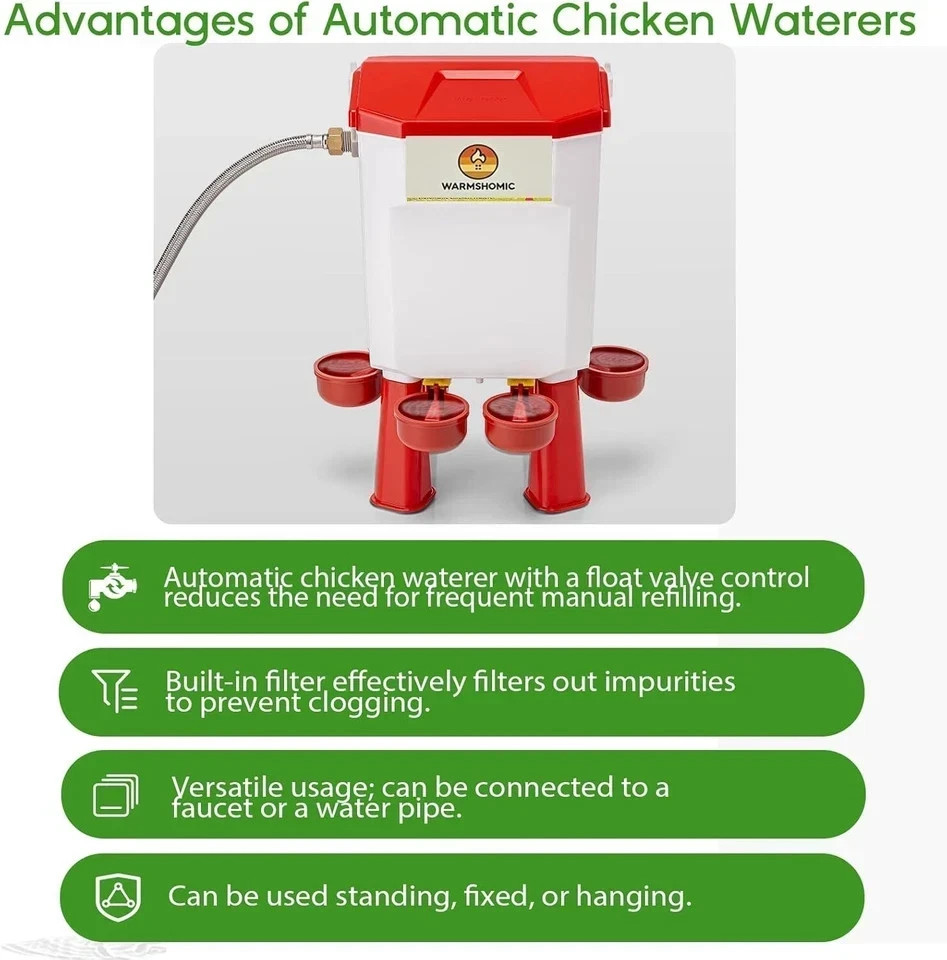 Automatic Chicken Waterer Large Chicken Waterer System Pou USA