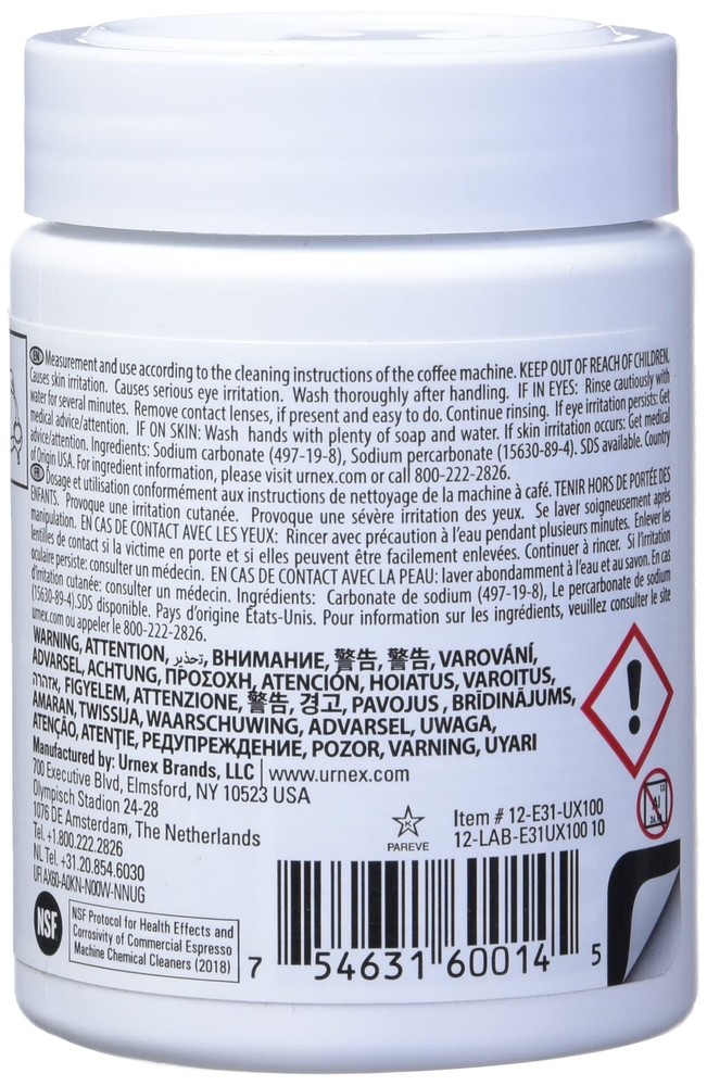 Urnex Cafiza Professional Espresso Machine Cleaning Tablets, 100 Count