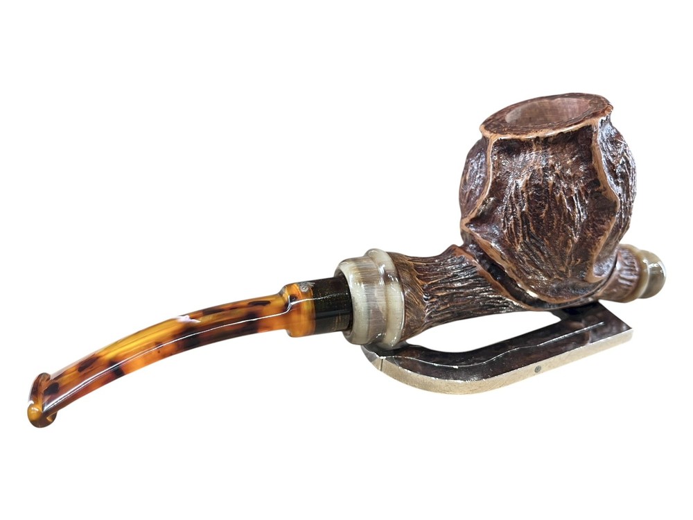 Luigi Viprati Naïf Pipe, Apple Freehand Rustic With Index Rest Insert