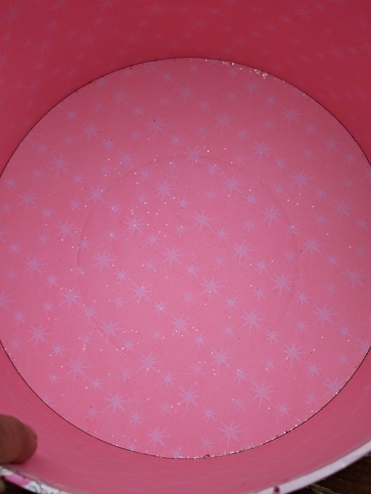"Punch Studio" Pink Poodle Christmas Large Round Box