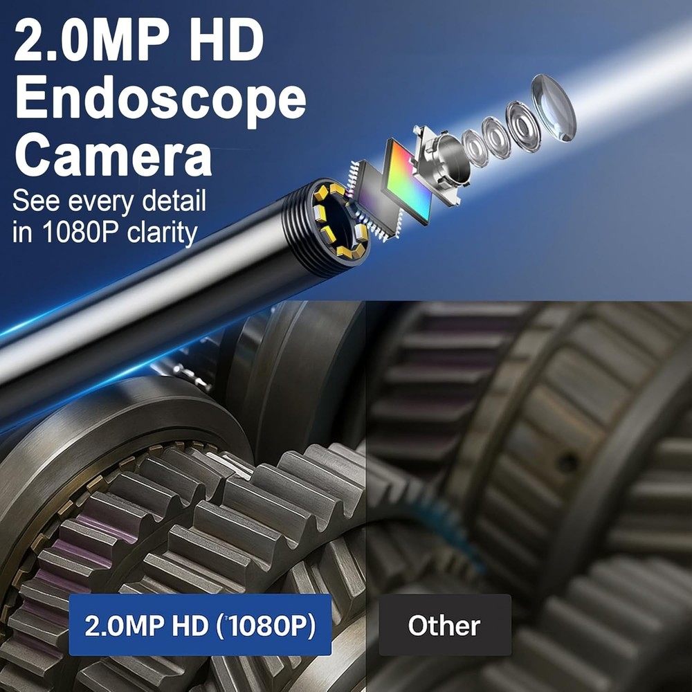 1920P HD Endoscope Camera with 4.3" Screen, Waterproof