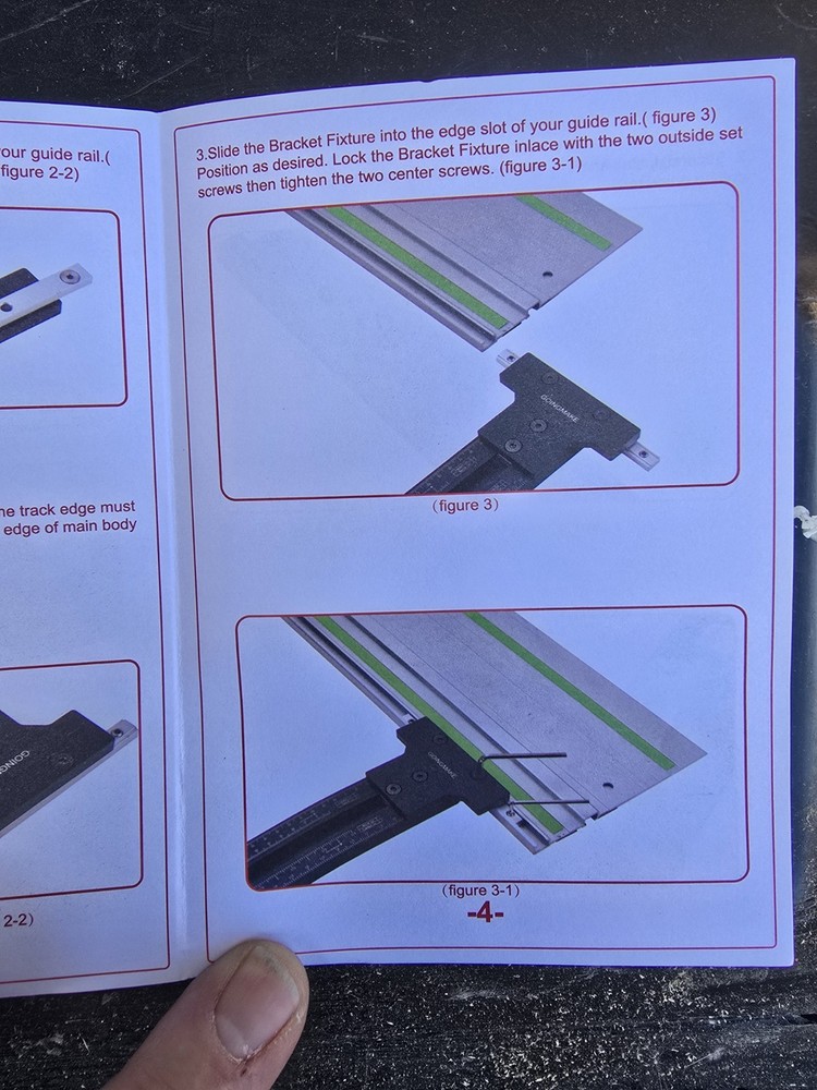 GOINGMAKE Parallel Guide System Metal Complete Kit for Guide Rail Black